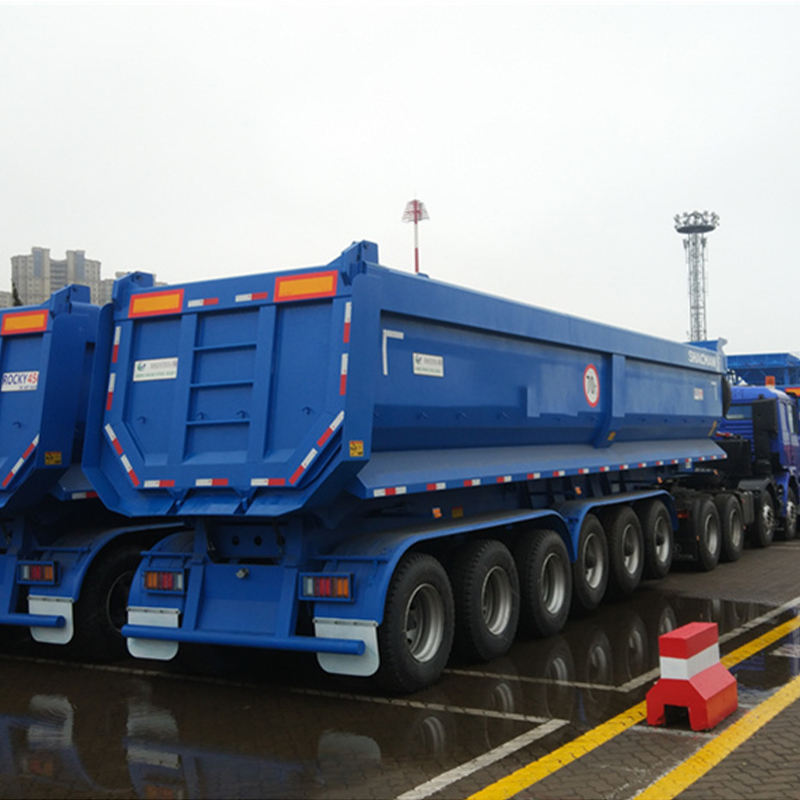  6 Axle Semi-Trailer Forward Sidewall Mounted Self-Dumping Rear Tipper Dump Semi Trailer
