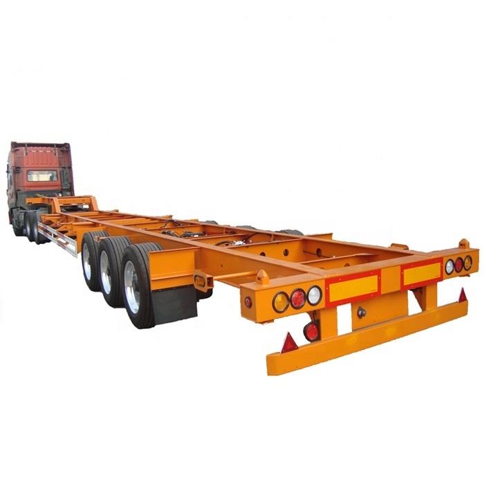 Heavy-Duty Steel Skeleton Semi Trailer 3 Axle 50 Ton