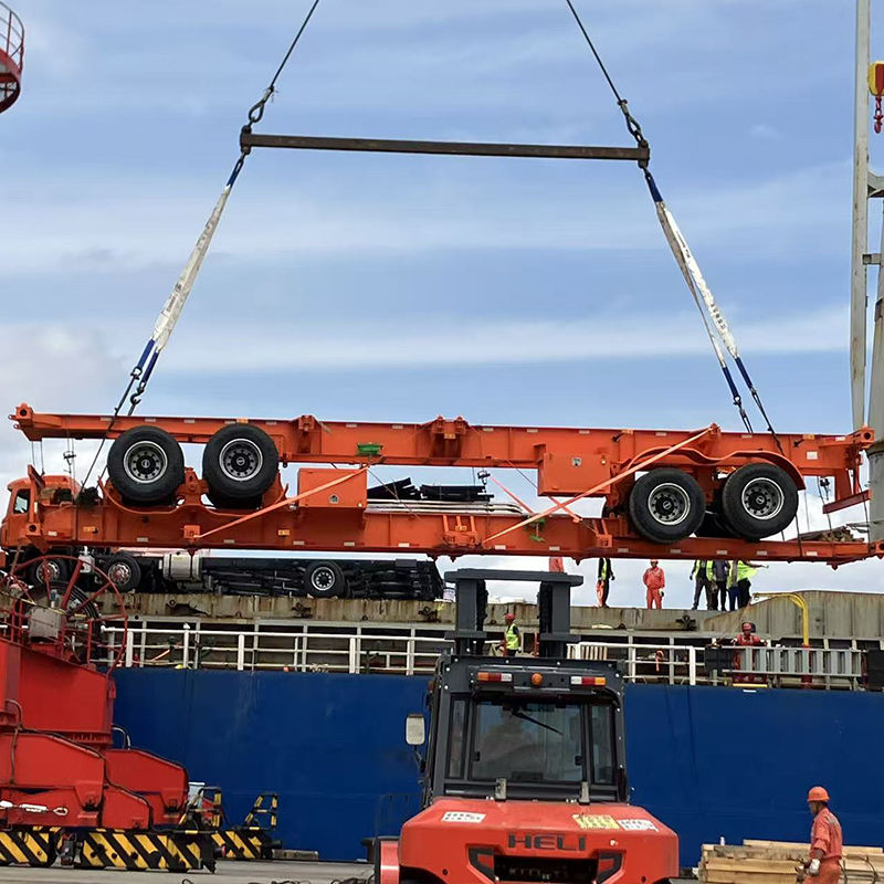 2 Wheels 20-60 Tons Steel Container Skeleton Semi-Trailer