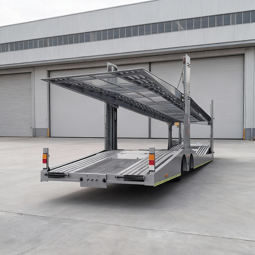 Double Deck Auto Carrier 2-Axle 8-Car Steel Semi-Trailer for Car Transportation