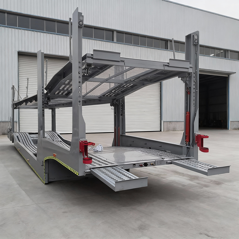 Double Deck Auto Carrier 2-Axle 8-Car Steel Semi-Trailer for Car Transportation