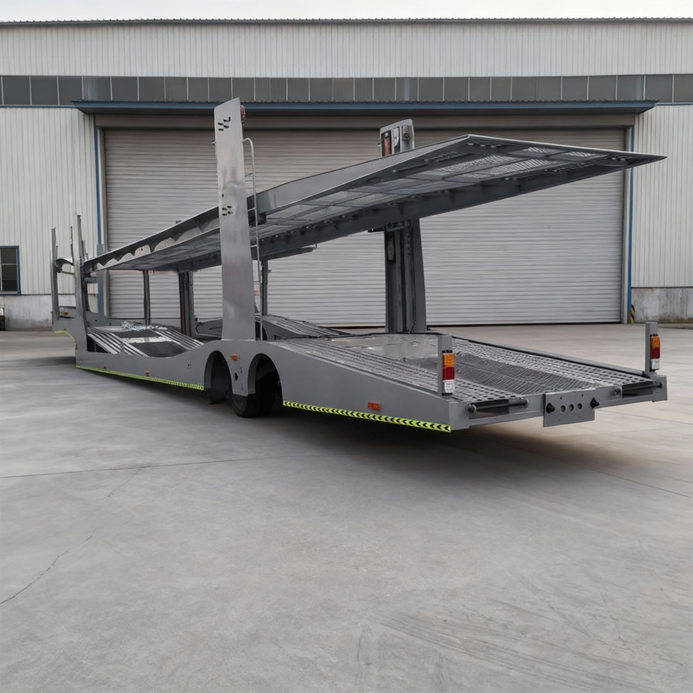 Double Deck Auto Carrier 2-Axle 8-Car Steel Semi-Trailer for Car Transportation