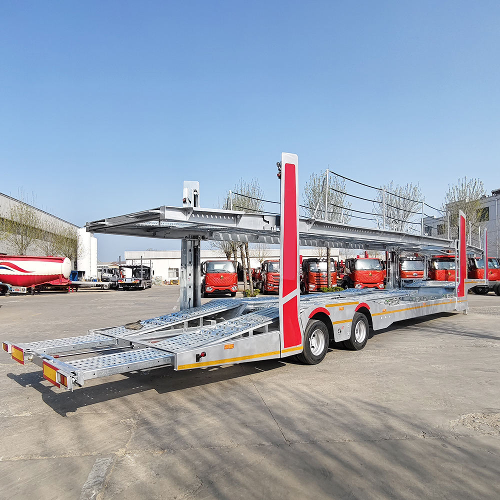 Two-axle and three-axle double-decker car transport trailers