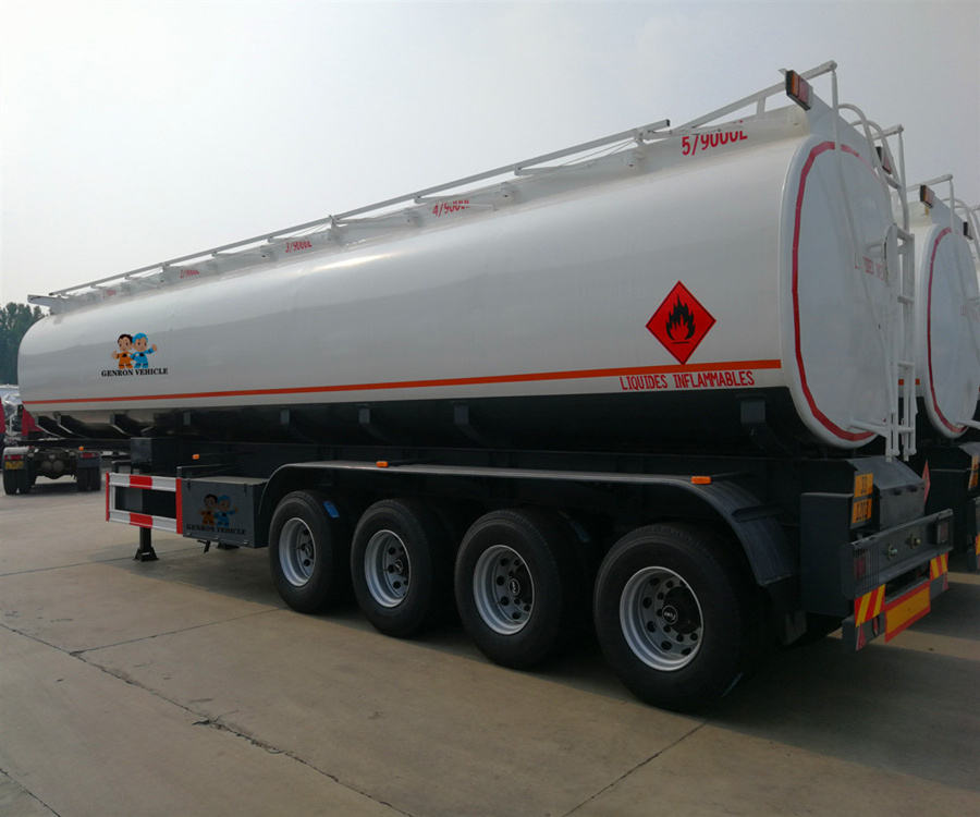 4-Axle Oil Tanker 54000 L Stainless Steel Multi Compartment Design Oil Tank Semi Trailer