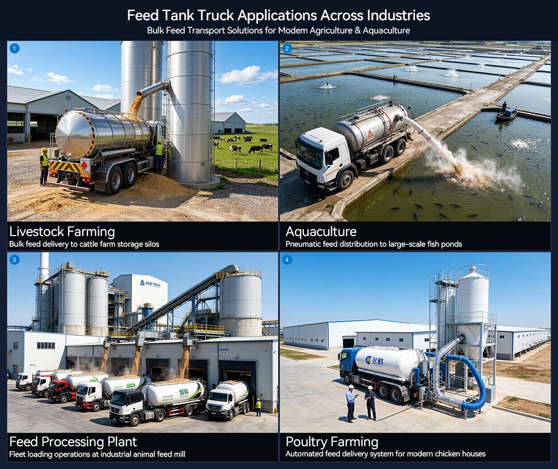 FAW 8X4 25ton 40cbm Large Capacity Bulk Feed Silo Truck with Fast Discharge System for Transport Chicken Feed
