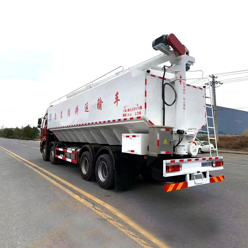 FAW 8X4 25ton 40cbm Large Capacity Bulk Feed Silo Truck with Fast Discharge System for Transport Chicken Feed