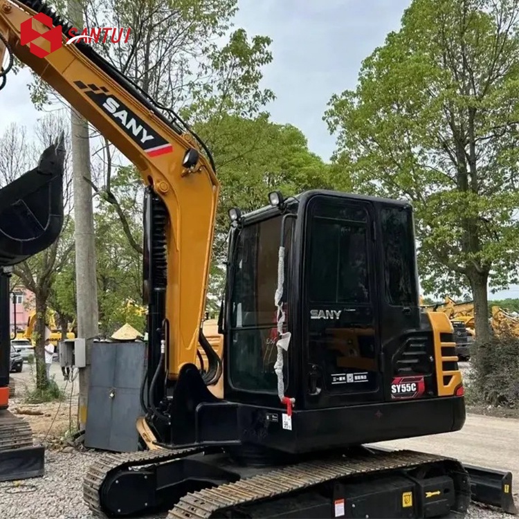 Used SANY SY55 Mini Excavator, Compact Hydraulic Crawler Machine