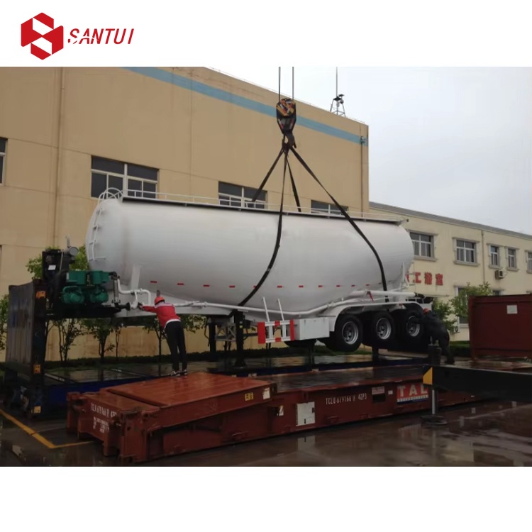 V Sharpe 35cbm 60 Ton Steel Bulk Cement Powder Trailer 3 Axle Semi-Trailer