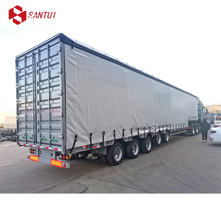 Durable 40 ft Curtain Side Semi Trailer 3 Axles Steel Van Trailer Cold Resistant 