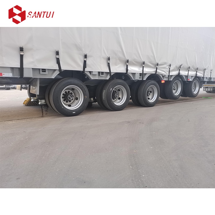 Durable 40 ft Curtain Side Semi Trailer 3 Axles Steel Van Trailer Cold Resistant 