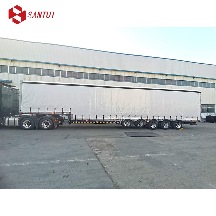 Durable 40 ft Curtain Side Semi Trailer 3 Axles Steel Van Trailer Cold Resistant 