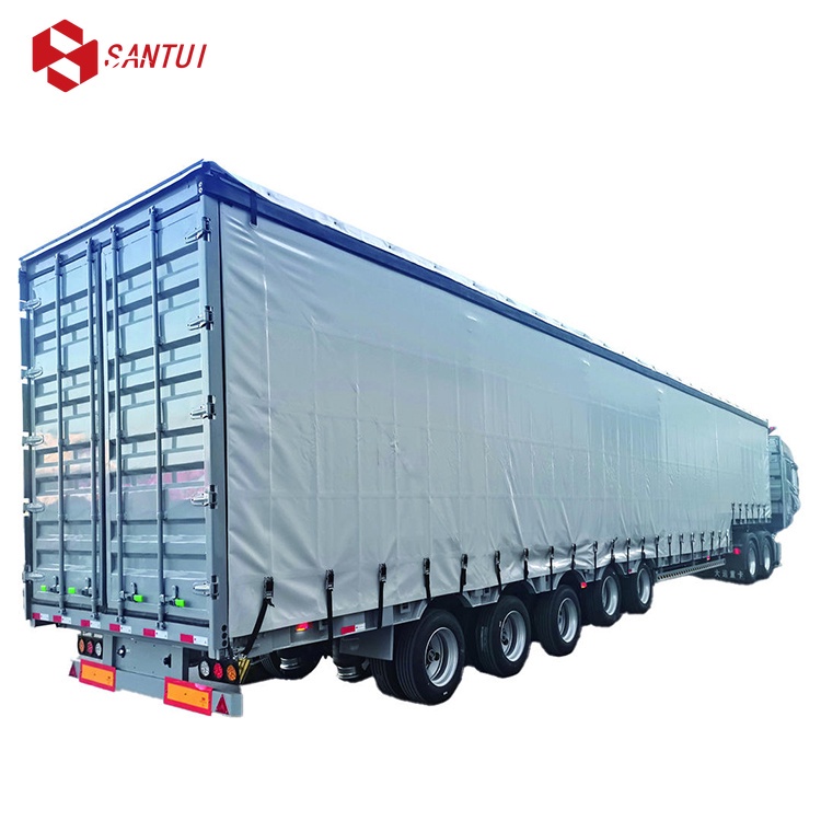 Durable 40 ft Curtain Side Semi Trailer 3 Axles Steel Van Trailer Cold Resistant 