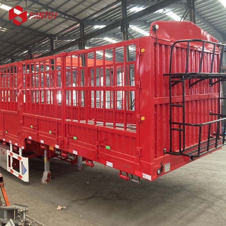 3 Axle 40ft Animal Transport Stake Fence Trailer bulk cargo Side Wall Semi Trailer Fence Trailer