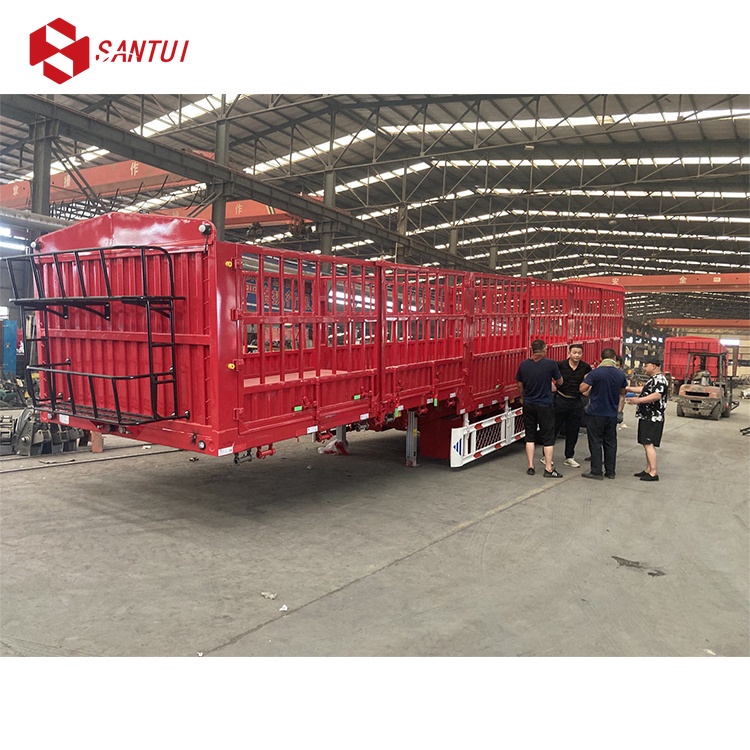 3 Axle 40ft Animal Transport Stake Fence Trailer bulk cargo Side Wall Semi Trailer Fence Trailer
