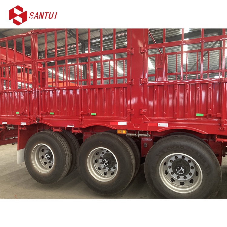 3 Axle 40ft Animal Transport Stake Fence Trailer bulk cargo Side Wall Semi Trailer Fence Trailer
