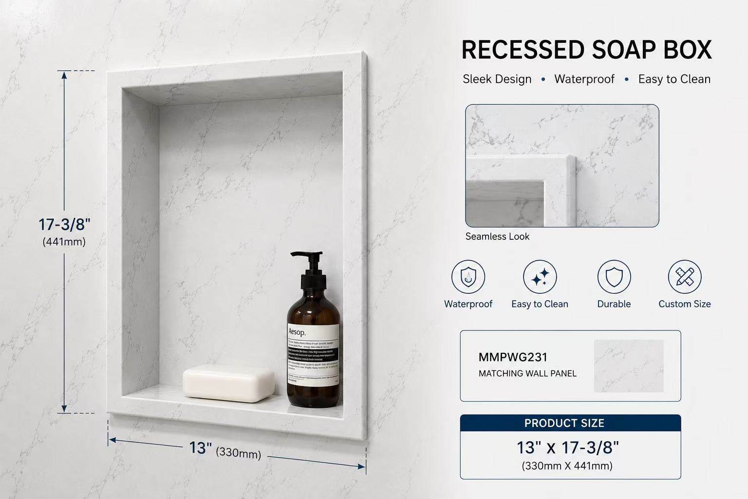 RECESSED SOAP BOX