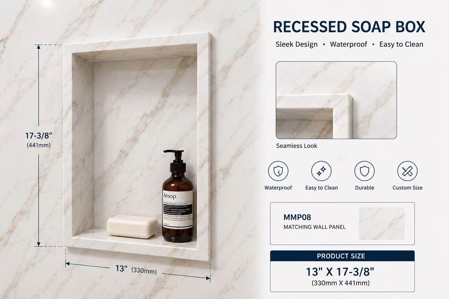 RECESSED SOAP BOX