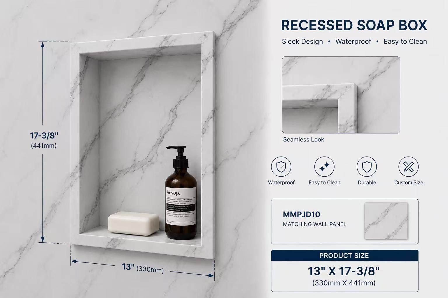 RECESSED SOAP BOX