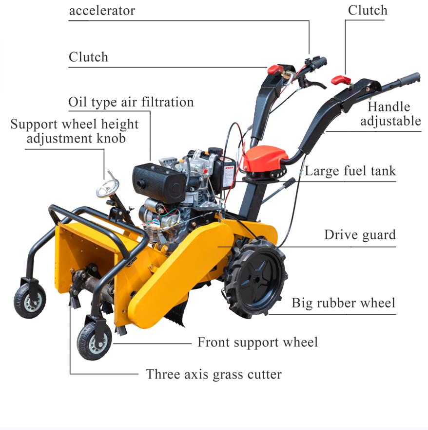 Four-wheel drive diesel lawn mower