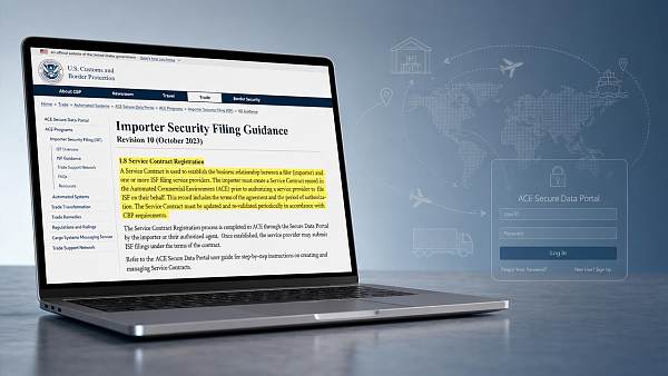 美国CBP更新进口商安全申报指南，新增商务服务合同备案要求