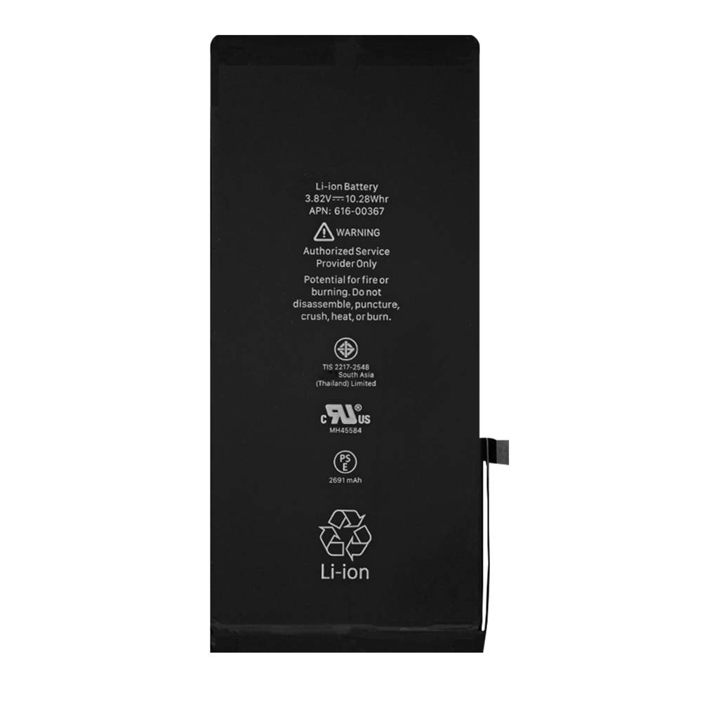 Batterie de téléphone lithium-ion polymère, haute qualité, capacité 100% d'origine, compatible avec 8 Plus, 5S, 5 SE, 6S, 6, 7, X, XR, XS Max