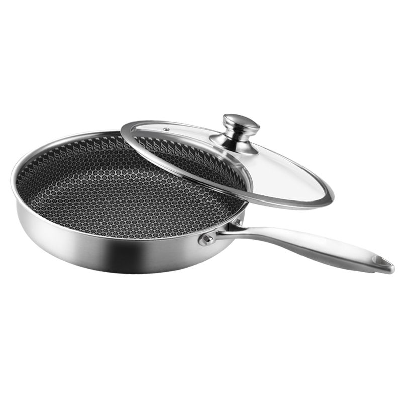  HZIB 304 stainless steel flat-bottomed frying pan