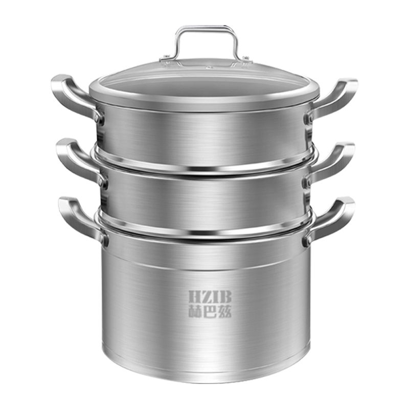  HZIB Electric Steamer - 304 Stainless Steel, 3 Layers for Home Use