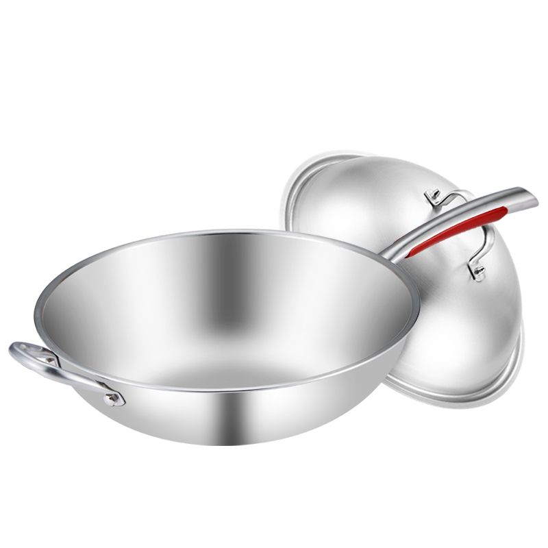 HZIB Uncoated 316 stainless steel frying pan with stainless steel lid