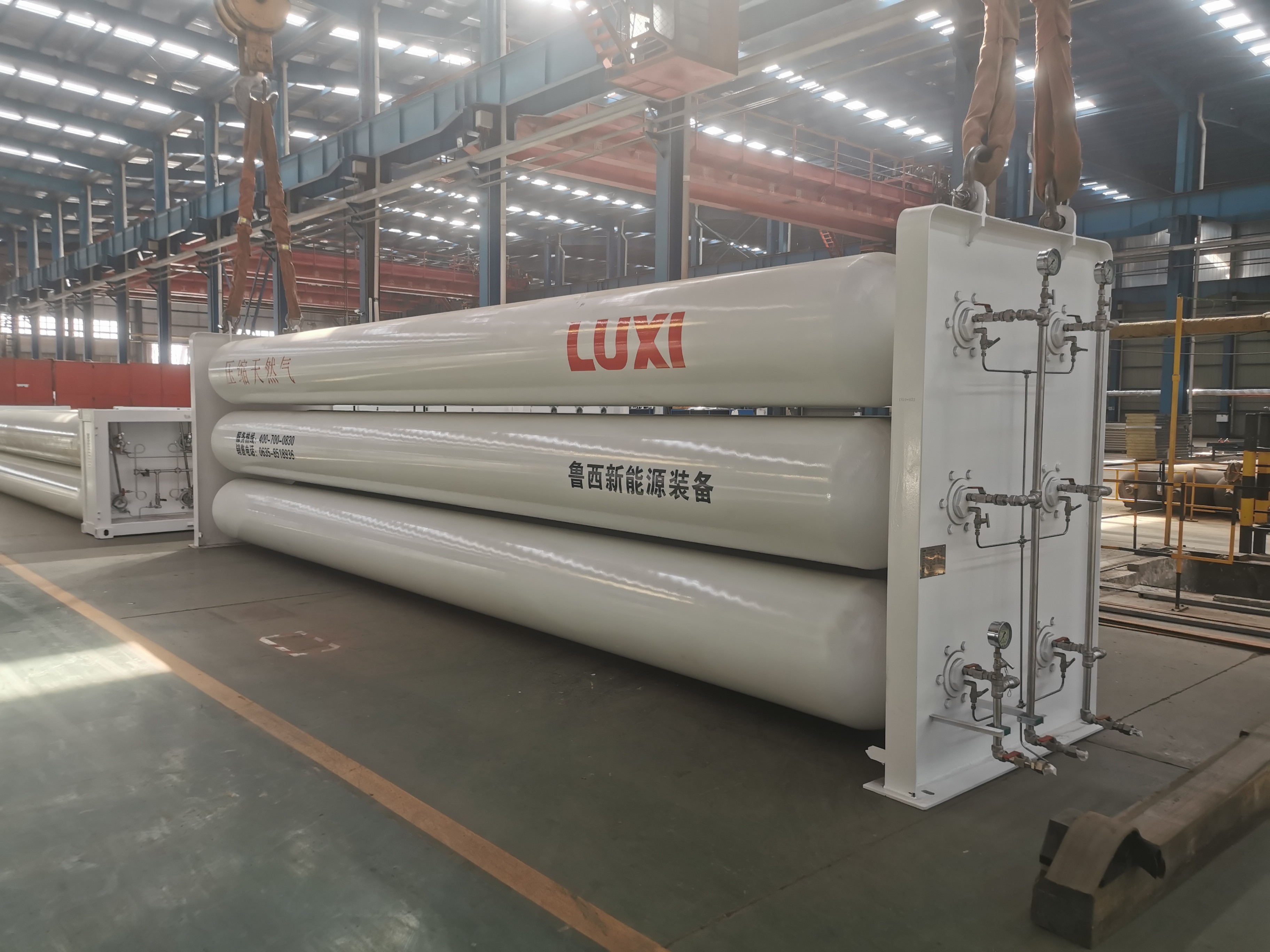 GSJ10-2450-CNG-25 High-Pressure 25.1m3 4130X Steel Bundle Tube Tped-Certified CNG Gas Storage
