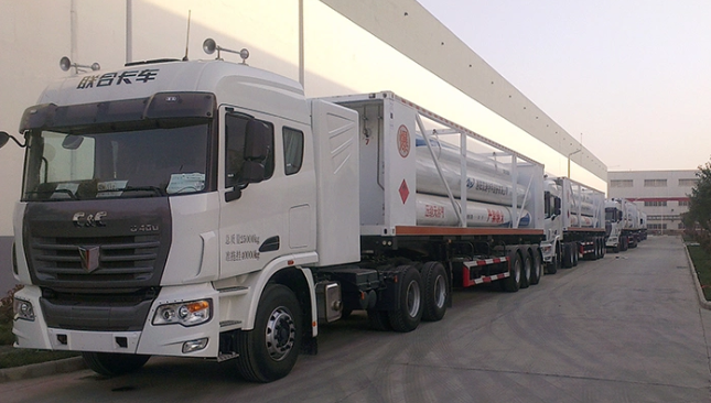 Compressed Natural  8-Tube Bundle Skid CNG Storage Container Trailer Large Volume Seamless Steel Cylinder