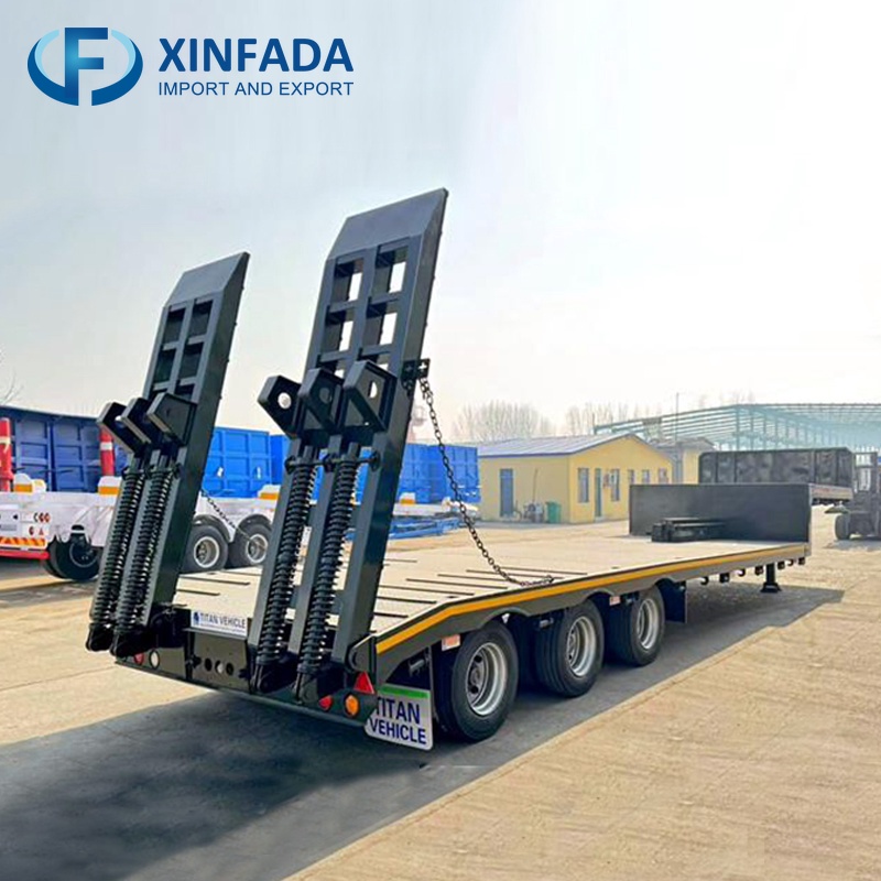 Flat Type 3 Axle Low Flatbed Trailer