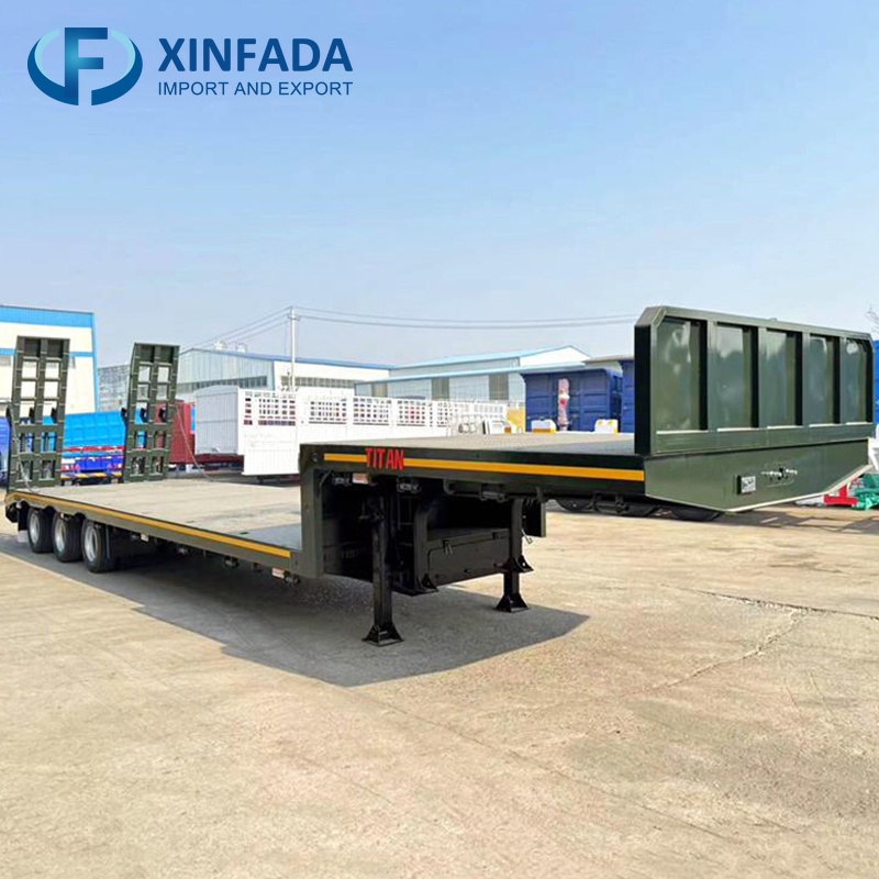 Flat Type 3 Axle Low Flatbed Trailer