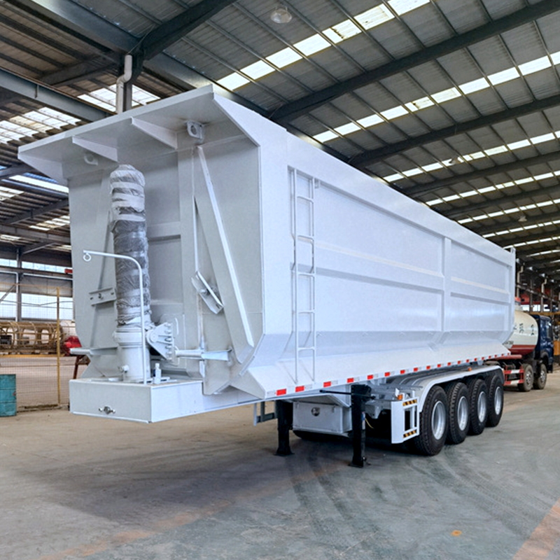 Semi-remorque à benne basculante en U à 3 essieux de 80 tonnes