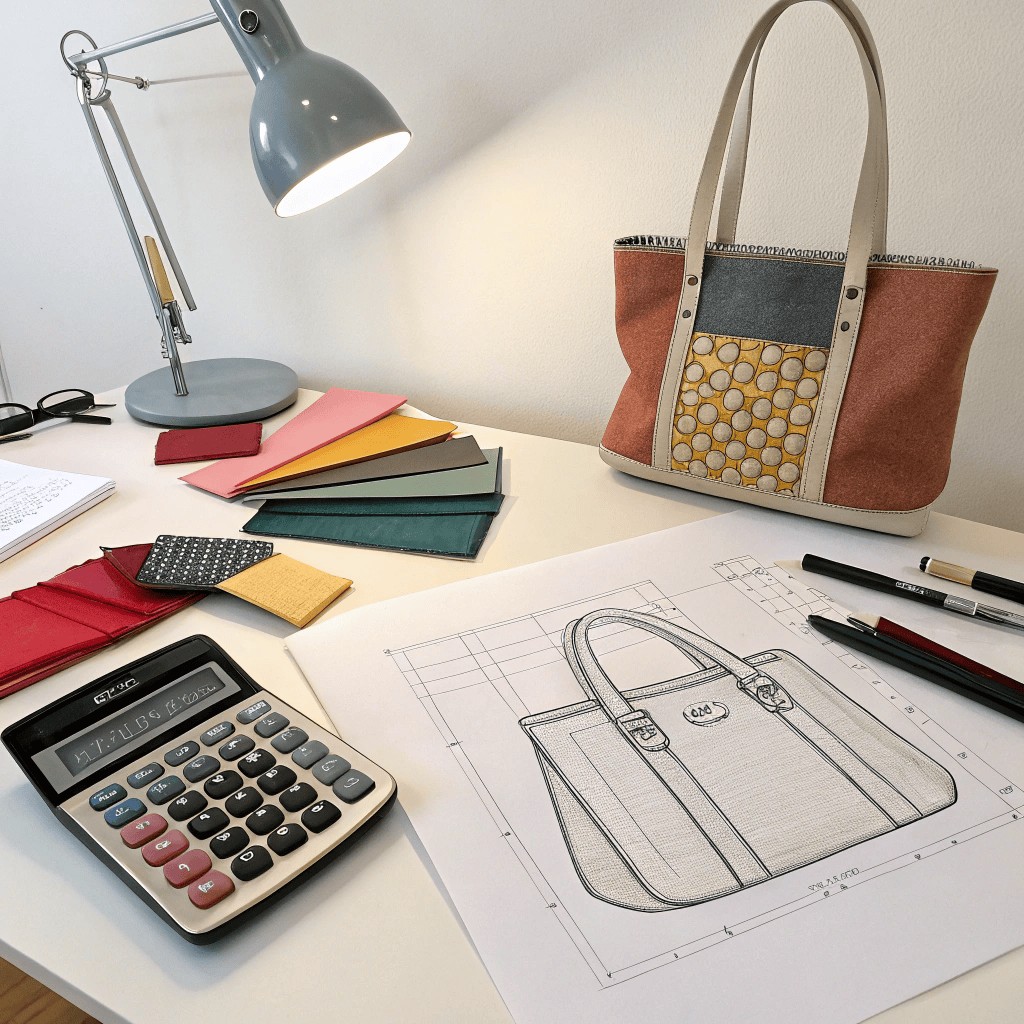 a calculator and fabric swatches on a desk next to a calculator and fabric swatches on a desk next to