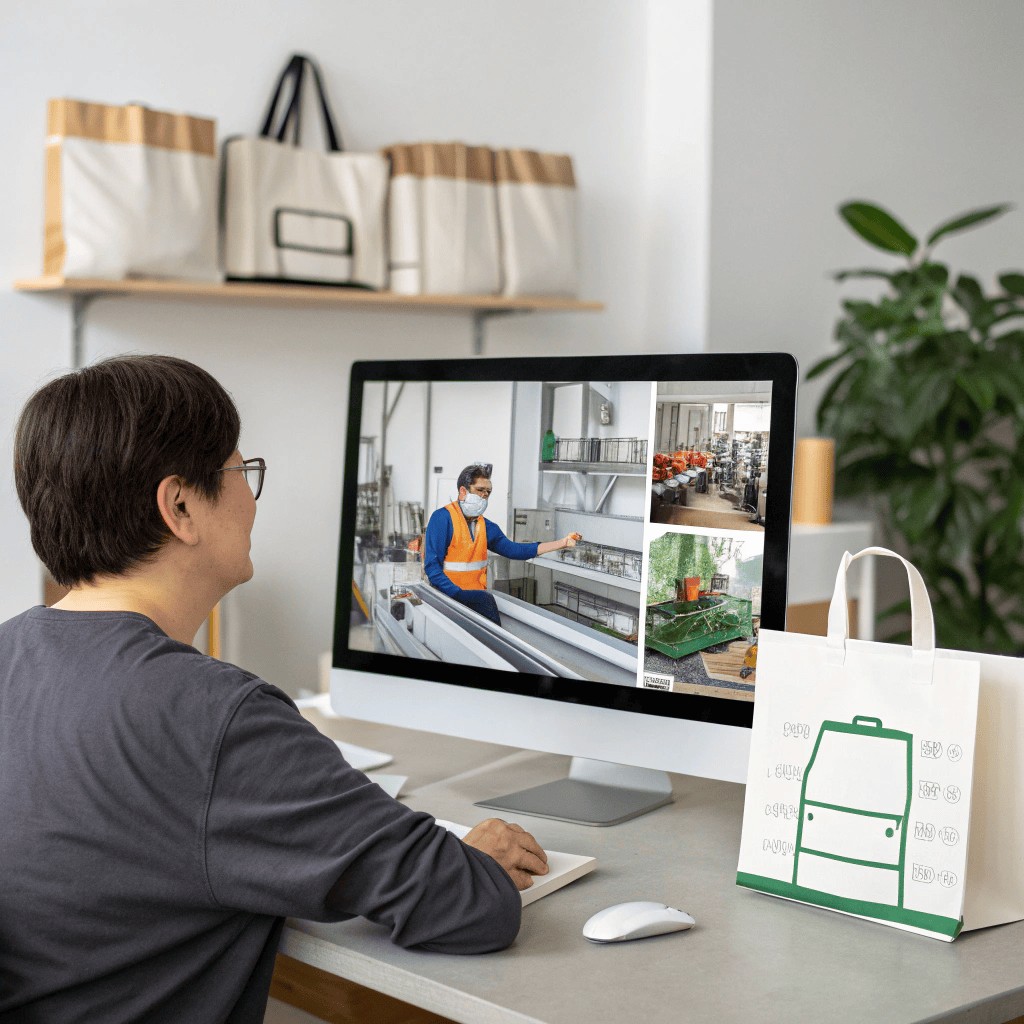 a person on a video call doing a virtual factory t a person on a video call doing a virtual factory t
