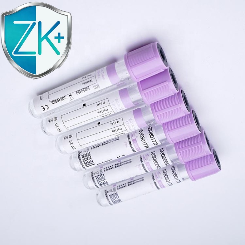 13x75mm Blood Test Tube purple Top Blood Collection Tube EDTA K2 K3 CE Certified Blood Testing Manufacture 13x75mm Blood Test Tube purple Top Blood Collection Tube EDTA K2 K3 CE Certified Blood Testing Manufacture