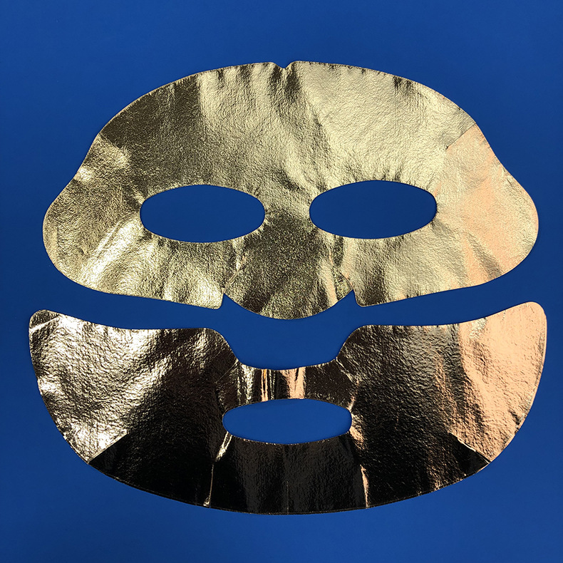 Gold foil superconducting facial mask paper, a two-piece (upper and lower) gold foil mask sheet.