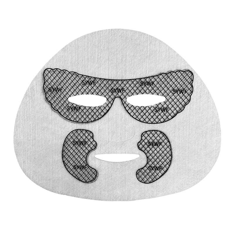 Disposable, uncompressed, single-piece printed facial mask sheet