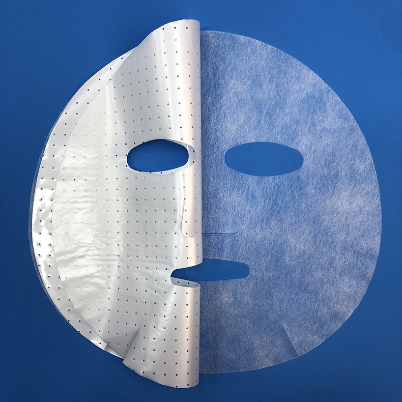 Heat-melt film and pearlized fabric two-in-one facial mask sheet