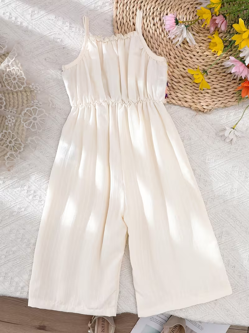Girls' Fashion Bodysuit with Ethnic Embroidery and Patchwork Strap Long Pants Jumpsuit, Perfect for Outdoor Girls' Fashion Bodysuit with Ethnic Embroidery and Patchwork Strap Long Pants Jumpsuit, Perfect for Outdoor