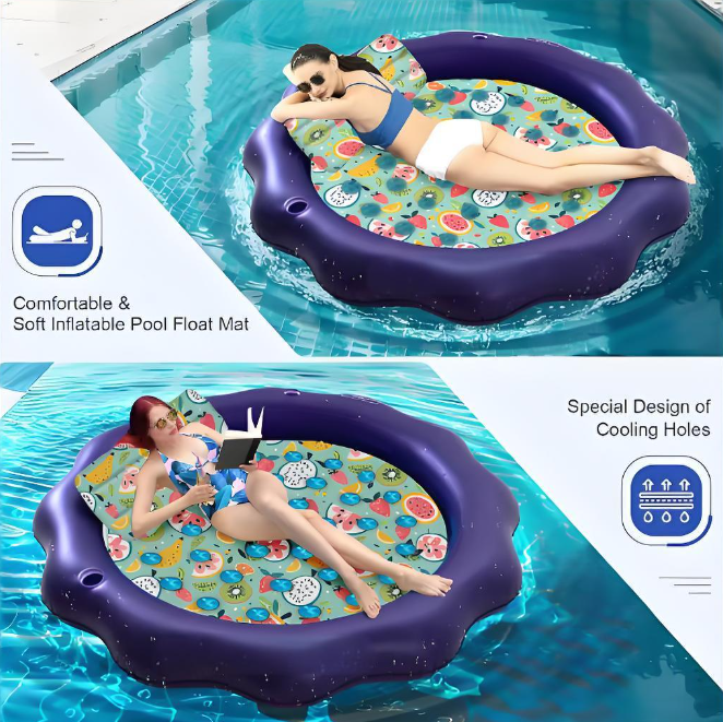 Water bed cushion inflatable swimming pool float