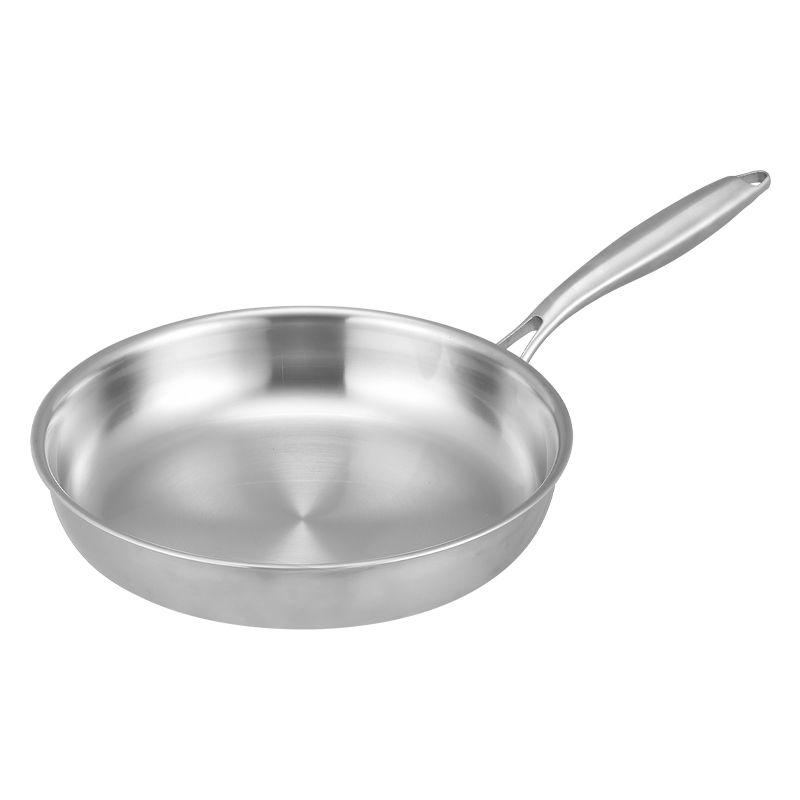 Poêle à frire en acier inoxydable 304 non revêtu HZIB, poêle à frire domestique, poêle à griller pour bœuf, ustensile de cuisine antiadhésif, sans couvercle