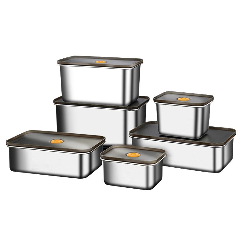 Boîte à lunch et contenant de rangement alimentaire en acier inoxydable 304 de qualité alimentaire HZIB : Boîte à fruits, organisateur de réfrigérateur hermétique spécialisé, acier inoxydable 304