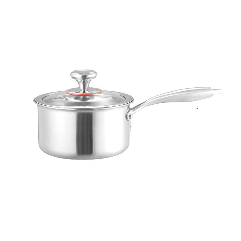 HZIB Olla de Leche para Uso Doméstico sin Revestimiento de Titanio Puro: Cocedor de Alimentos para Bebés, Calentador de Leche, Olla de Fideos y Olla Multiusos para Bebés para Hervir y Freír