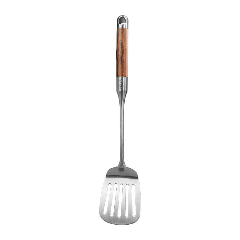 HZIB 316 Juego de utensilios de cocina de acero inoxidable resistente: espátula, cuchara ranurada, cucharón, volteador de wok - Kit de utensilios de pala para cocina hogareña