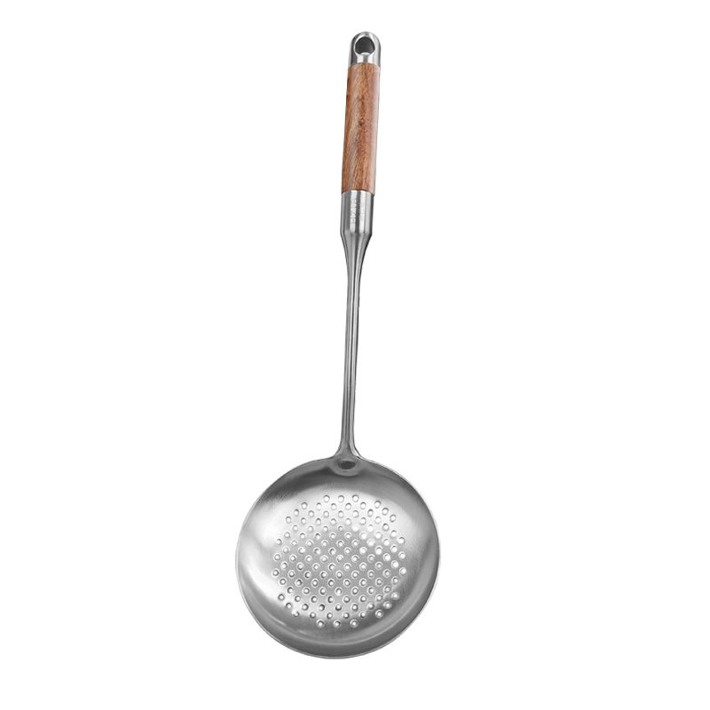 HZIB 316 Juego de utensilios de cocina de acero inoxidable resistente: espátula, cuchara ranurada, cucharón, volteador de wok - Kit de utensilios de pala para cocina hogareña