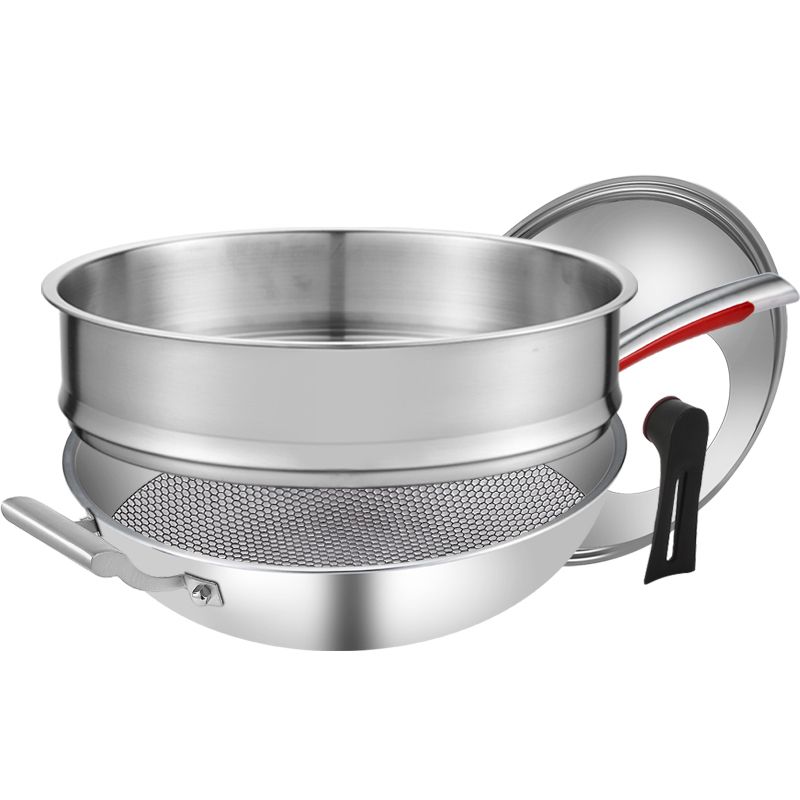 HZIB Modelo a escala de pez Juego de sartenes de acero inoxidable 316 con tapa + cesta vaporera