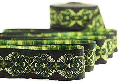 3.5cm Celtic knot green jacquard ribbon decoration embroidery sewing belt woven border