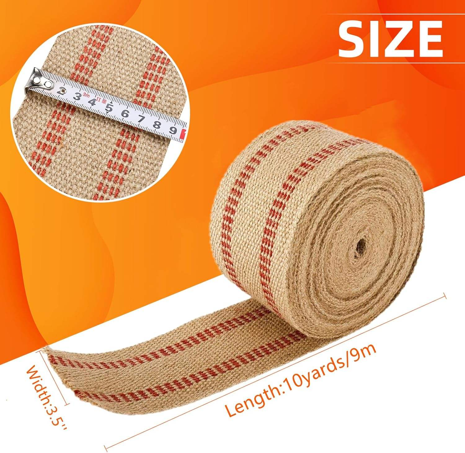 Craft jute ribbon, chair repair responsibilities, craft, burlap ribbon, custom size jute material for interior decoration