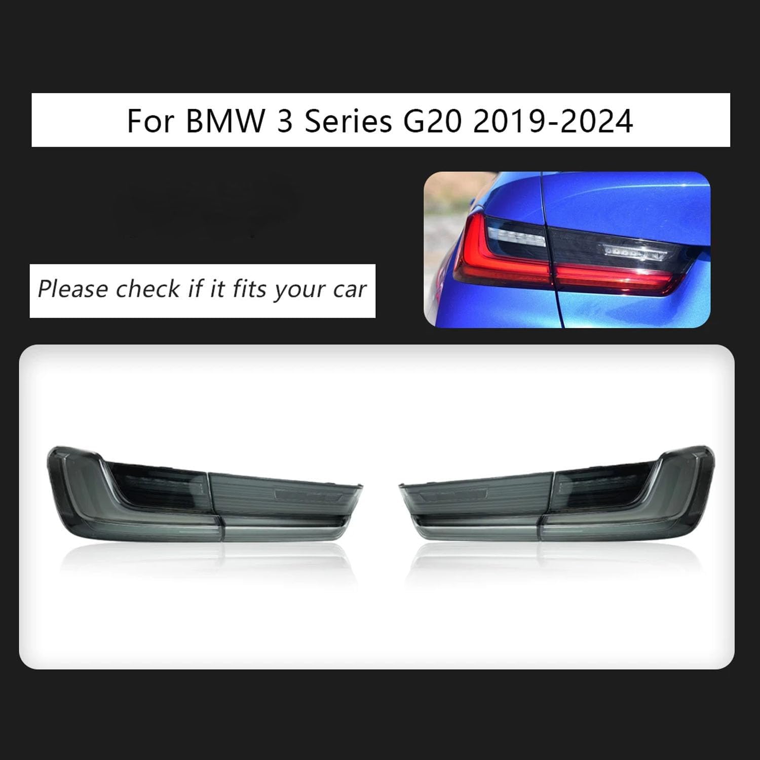 Car Rear Tail Light For BMW 3 Series G20 2019 2020 2021 2022 2023 2024